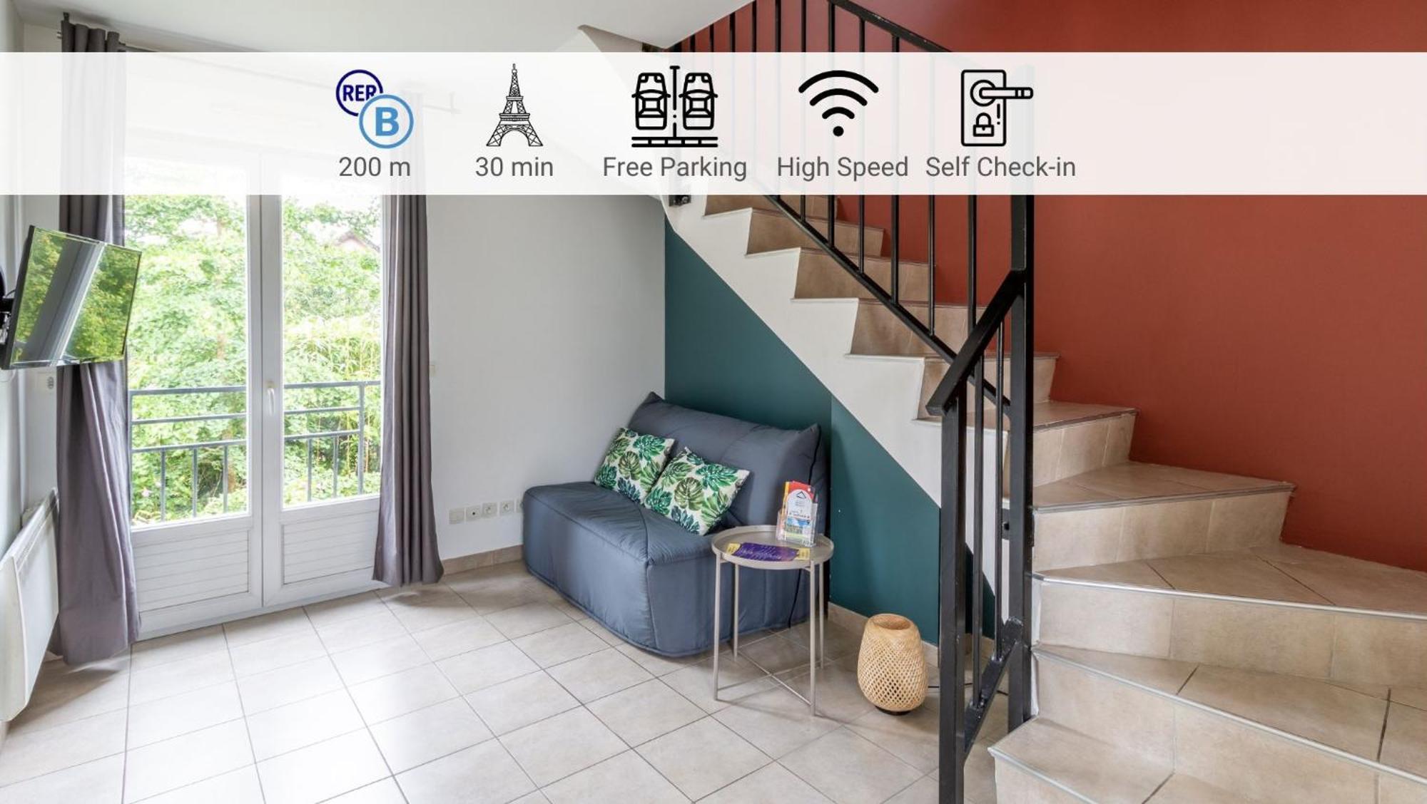 Le Duplex , Proche Gare Rer, Parking, Arrivee Autonome Apartment Palaiseau Exterior foto
